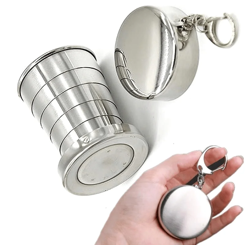 75/150/250 ml Klappbecher Camping Kochgeschirr Einziehbarer Becher Outdoor-Zubehör Teetassen Teegeschirr Camp Utensilien Geschirr Gefalteter Becher