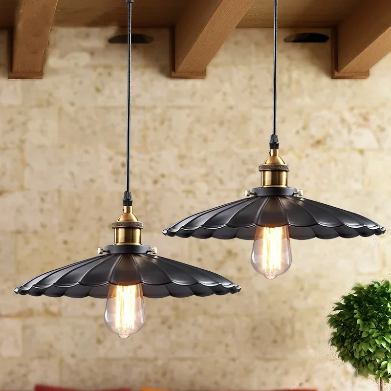 

Vintage Loft Style Pendant Lights E27 Base Nordic Retro Bar Coffee Shop Fixture Metal Lampshade Industrial Lighting Spider Lamp