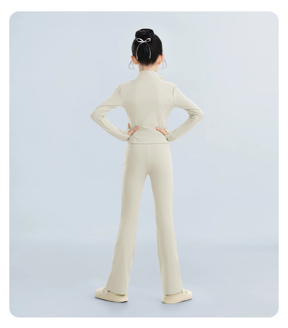 Kinder Warme Dancewear Tops Hosen Set Winter Fleece Ballett Outfits für Mädchen Tanz Praxis Leistung Kostüm – Detail 9