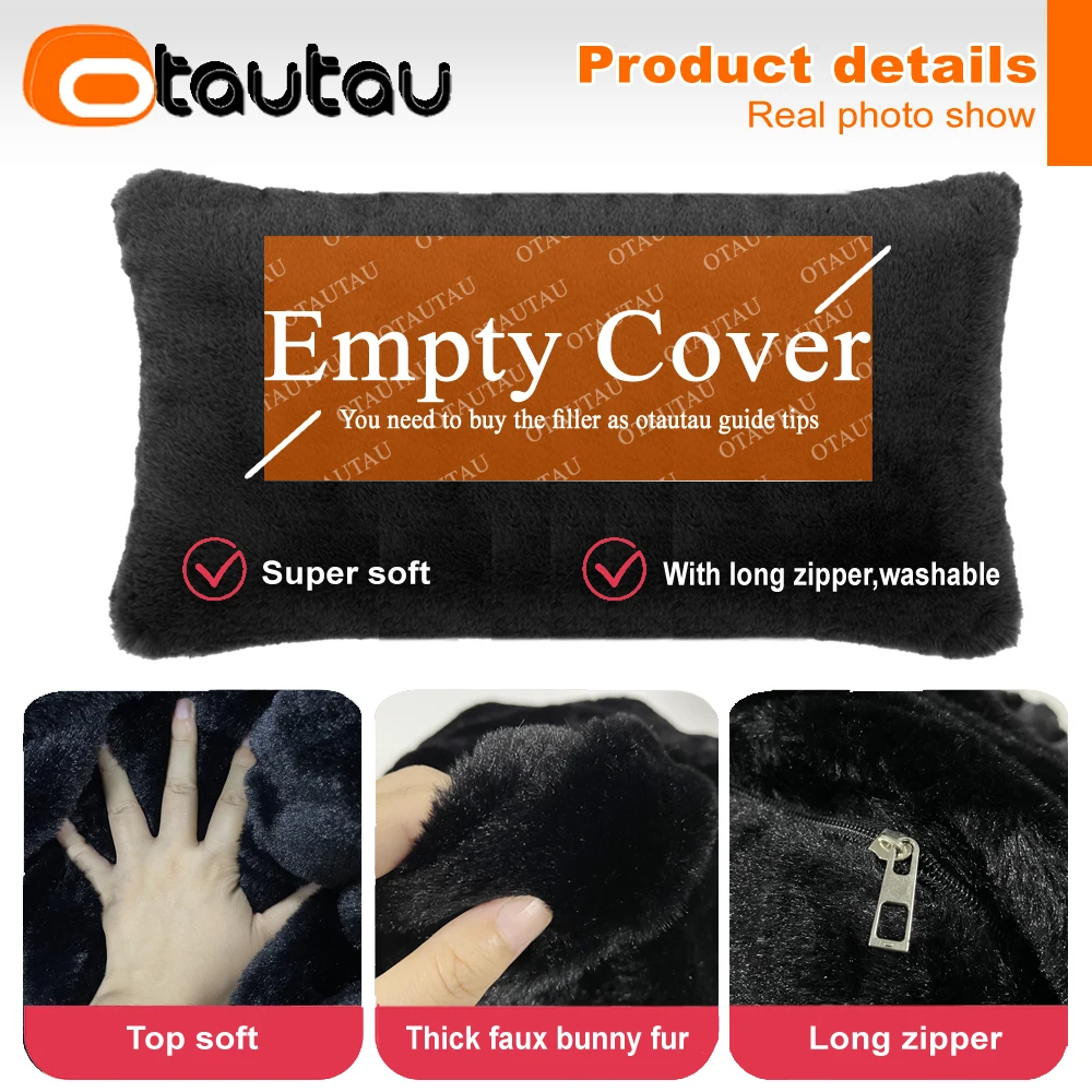 OTAUTAU Soft Fluffy Plush Bed Long Pillow Case Home Decor Car Chair Sofa Body Throw Pillowcase Cover Back Seat Backrest Cushion