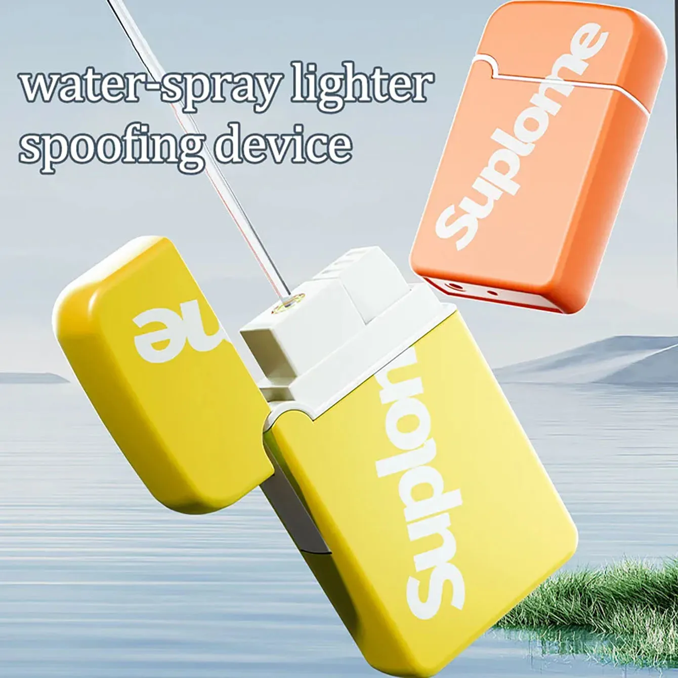 1pc Kids Mini Water Gun Toy Lighter Water Gun Press To Spray Water Party Favors Trick or Treat Prank Gadgets Funny Toys