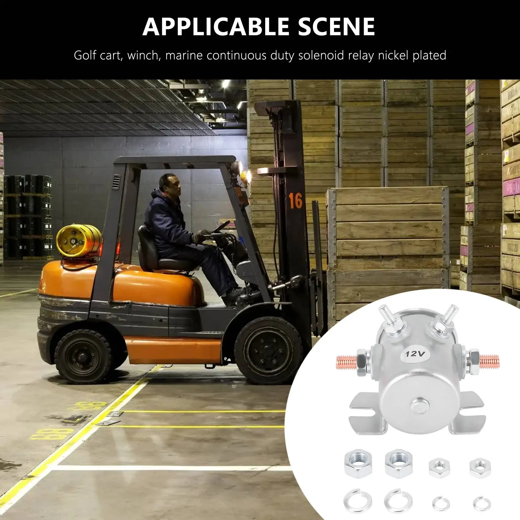 مشغل التتابع اللولبي لعربات الجولف ، الونش ، البحرية في الاندفاع ، الواجب المستمر ، أقصى 300 أمبير ، 12 فولت العاصمة