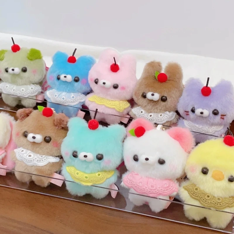 Лидер продаж Yell 7 см PP Хлопок Плюшевый стоячий Медведь Кролик Лоп Кролик Цыпленок Котенок Собака Вишня Милый Круглый Хвост Подвеска Девушка Рождественский Подарок