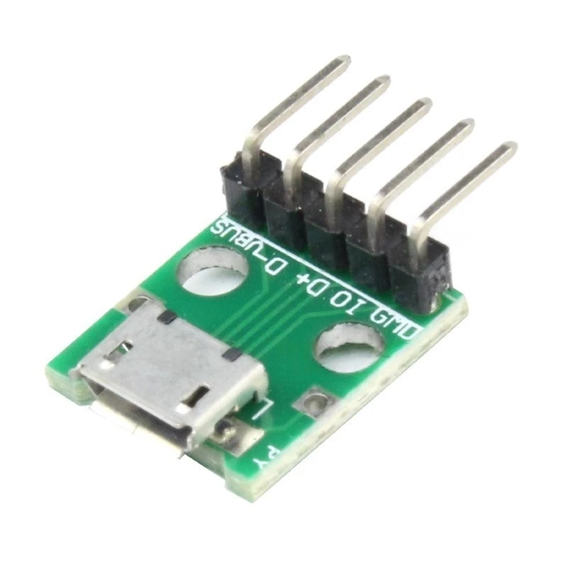 1/5/10 Uds conector hembra Micro USB placa adaptadora de DIP-5P micrófono Android módulo de cable de alimentación de teléfono móvil