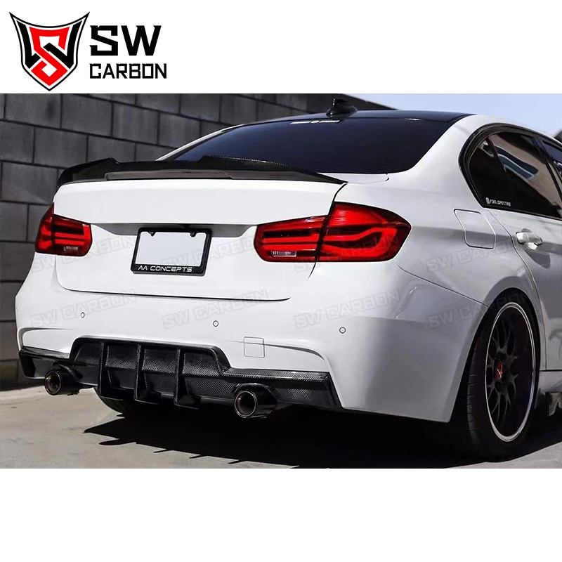 Carbon Fiber PH Style Rear Diffuser Rear Bumper Lip Splitter Lower Spoiler for BMW 3 Series 320i 330i F30 F35 MT Sport 2012-2019