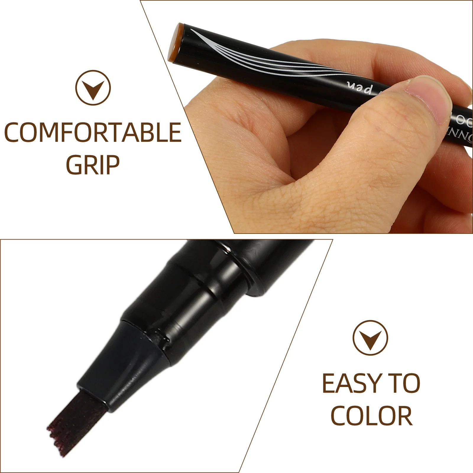 Liquid Eyebrow Pen 4 Head Brow Pencil Portable Waterproof Makeup Pencil for Women Natural Looking Eyebrows Outdoor Travel