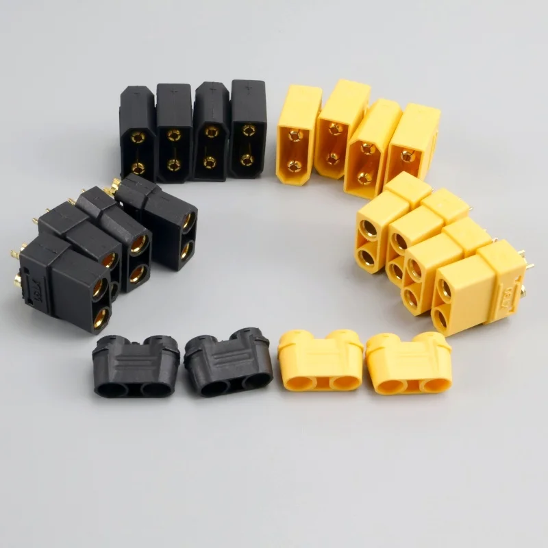 4 pares de motor de bateria XT90 amarelo/preto XT-90 XT90H RC Lipo, ESC e conectores macho e fêmea de linha de carregamento