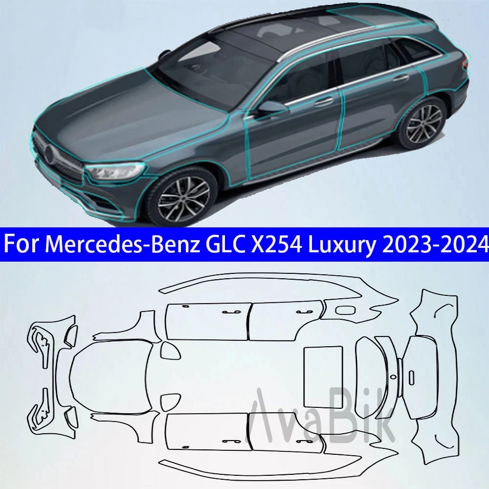 

Краска для кузова автомобиля, защитная пленка из ТПУ, предварительно вырезанная для GLC X254 Luxury X254 Base 2023 2024, прозрачный аксессуар PPF, защита от царапин