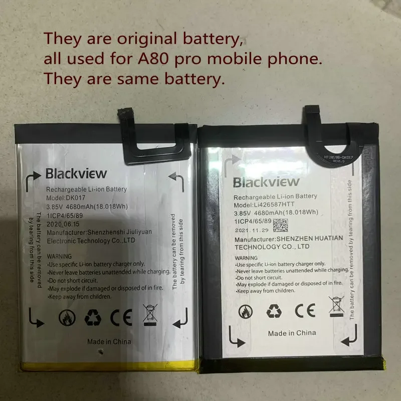 Original Battery for Blackview A80 A80 A80pro A80plus Batteries Mobile Phone Accessories with Repair Tools