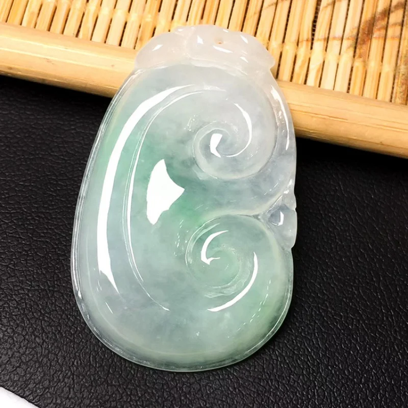 Natural a-Level Ice Glutinous Color Ruyi Jade Pendant