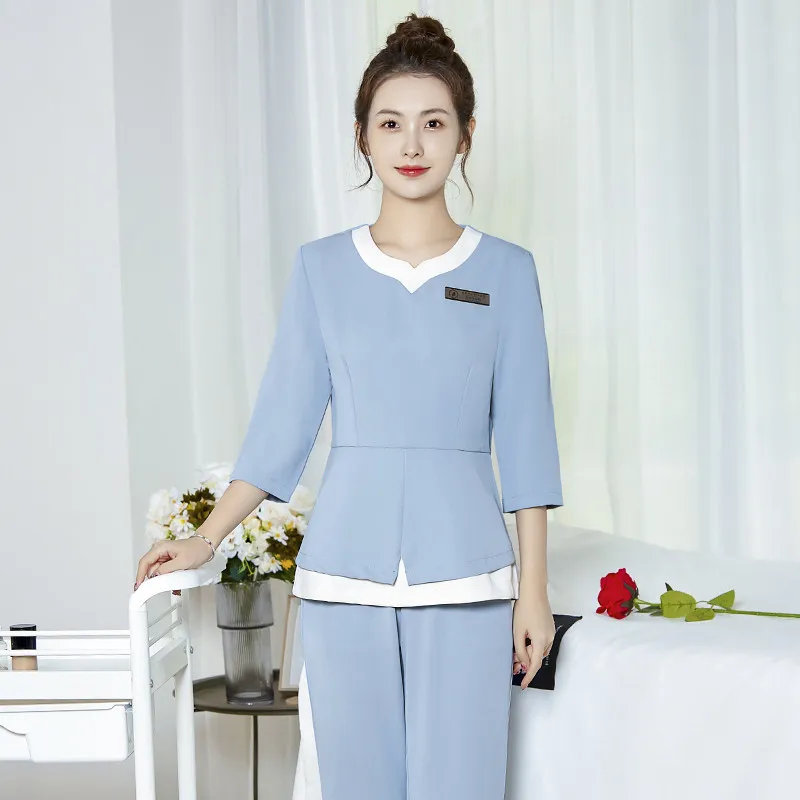 Professional Style Uniform Woman Aesthetic Beauty Salon Spa Hotel Waiter Esthetic Desk Massage Nail Beautician Cafe Work Clothes