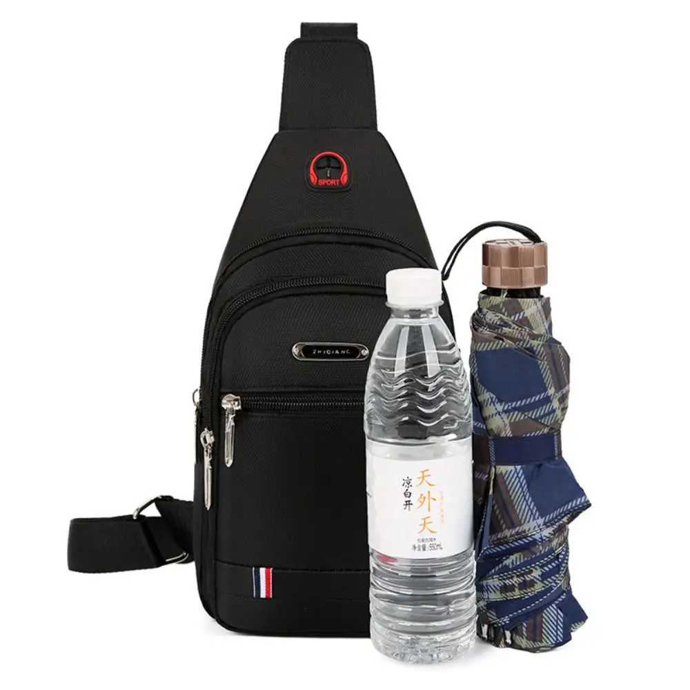 Casual Oxford Cloth Men Messenger Bags USB Charge Port Black Blue Grey Brown Sling Chest Bag Rectangle Shoulder Bag Male