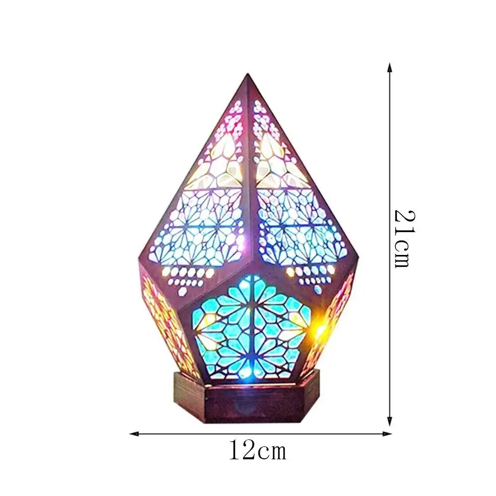 Multifunctional Colorful Bohemian Floor Projection Lamp USB Glowing LED Projection Light Retro Waterproof Night Lights Garden