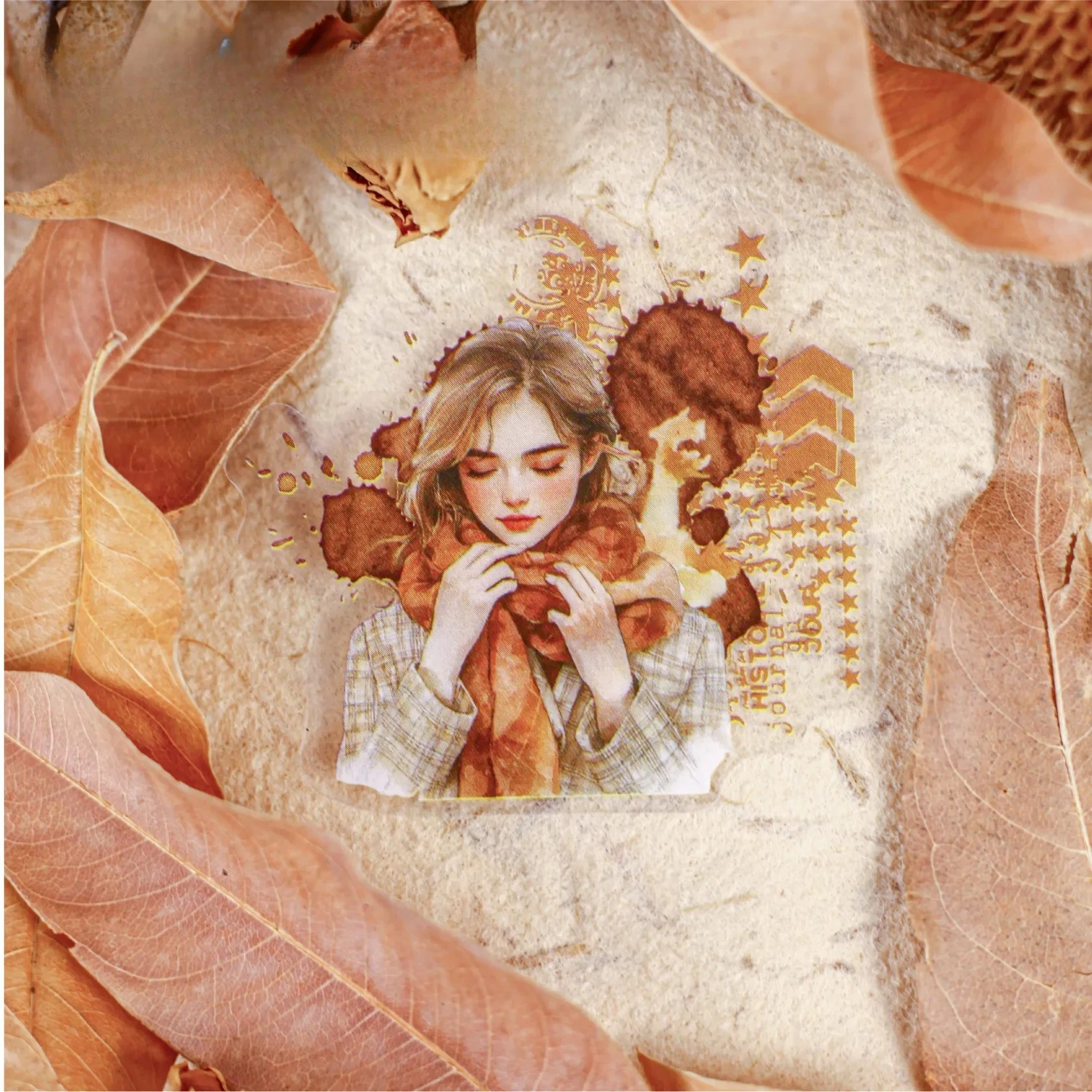 1pack/2pack PET Sticker Series 16 Sheets Adhesive Stickers Character Design Creative Winter Girls Theme Pack Warm Winter