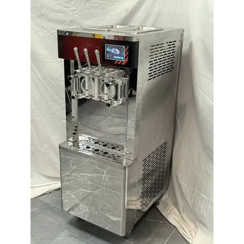 QDMECH Soft Ice Cream Maker for Frozen Yogurt Acai Bowl & Iced Coffee with 2+1 Flavors 25-30L/H Capacity