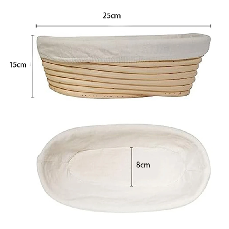 1Pcs Bread Baking, Oval Bread Fermentation Basket, With Flour Mixer Parts Used For Kitchen Making Tools