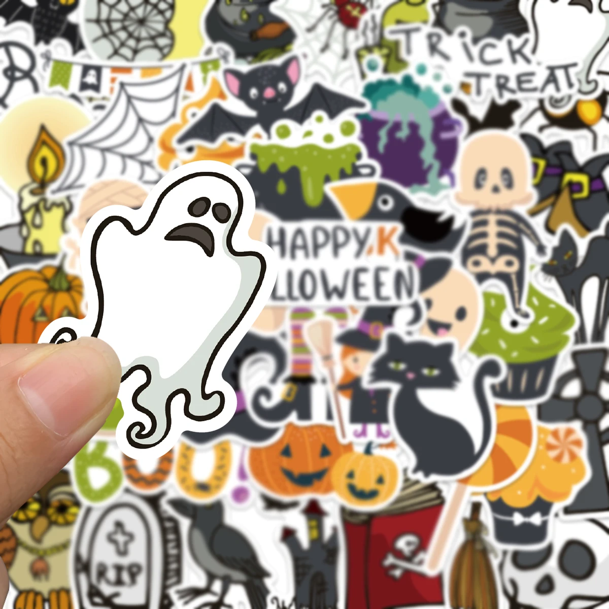 50 Stück Halloween-Aufkleber, kreative Aufkleber, Handys, Computer, Wandaufkleber, hoher ästhetischer Wert, lustige Dekorationen – Detail 7