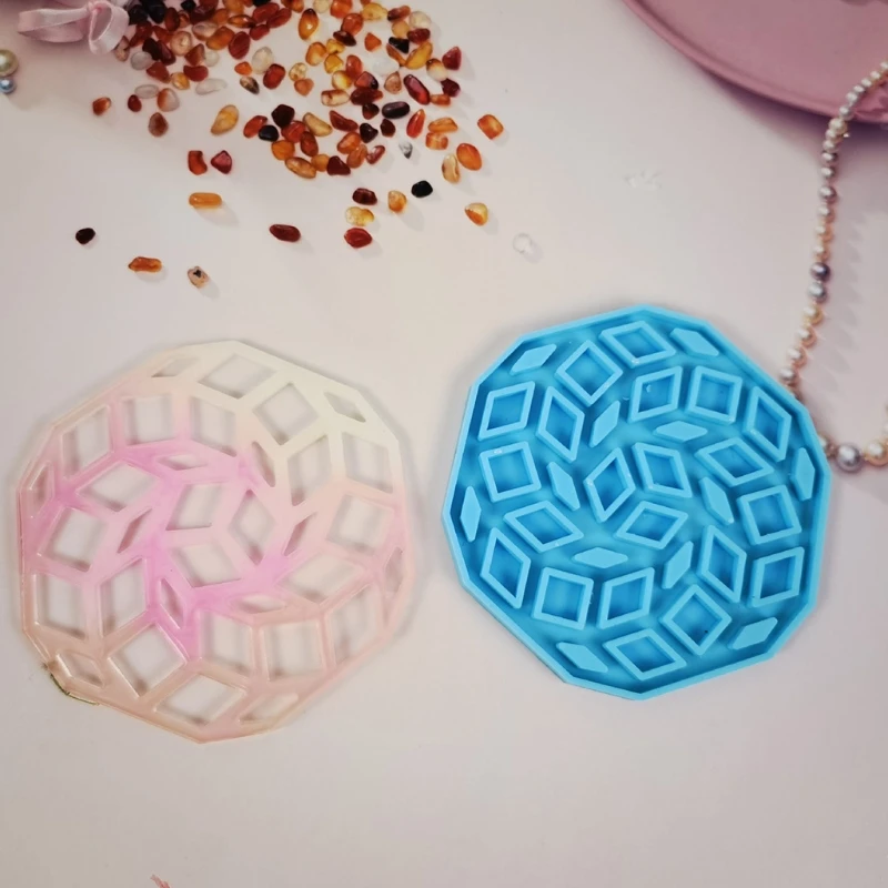 4pcs Epoxy Resin Mold Round Cup Mat Mug Pad Silicone Mould DIY Crafts Ornaments Home Decorations Casting Dropshipping