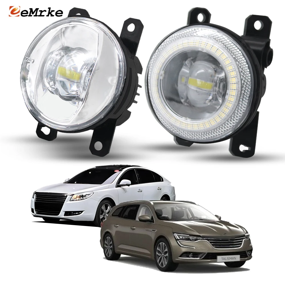 

Для Samsung SM6 SM7 2012 2013/Renaol Talisman 2015 2016 2017 2018 светодиодные противотуманные фары + аксессуары для дневных ходовых огней Angel Eye