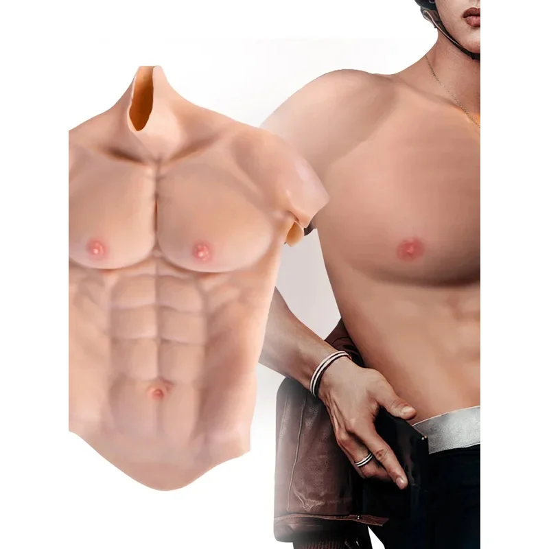 

25COSНовый силиконовый жилет ручной работы для мышц, мужской жилет на груди, мышцы живота, реалистичные мышцы для косплея Tansgender