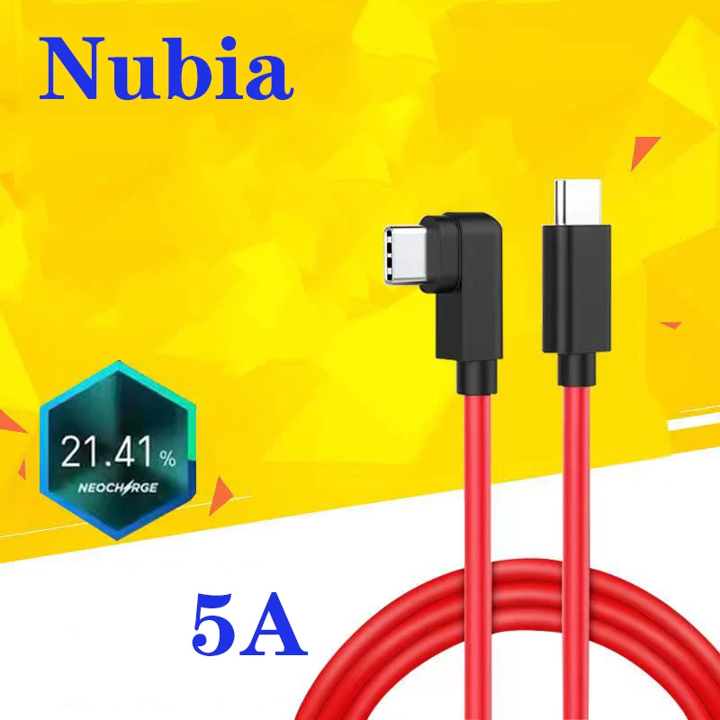 80W 120W 135W PD Quick Charger Cord 5A For Nubia Red Magic 7 Z40 S Pro Z70 Z80 Ultra Type-C to USB C NeoCharge Gaming Data Cable