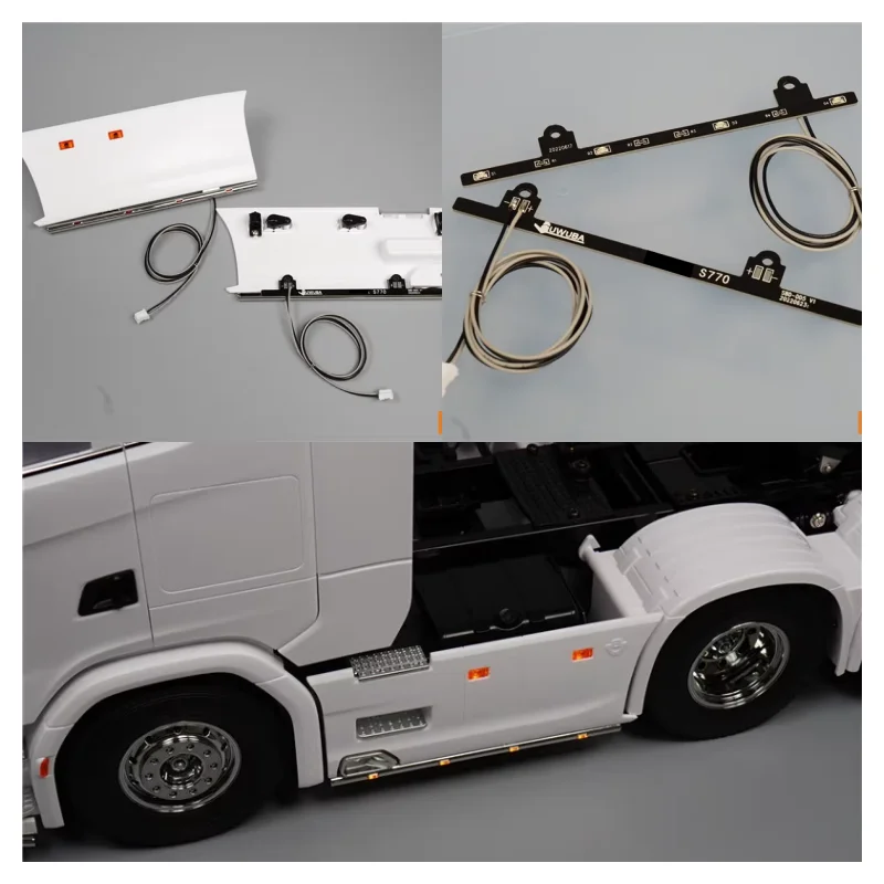JUWUBA LED Upgrade Seitenschweller-Lichtleiste Dekorative Lampe für 1/14 Tamiya RC Muldenkipper SCANIA 770S 6×4 56368 Auto-Zubehör – Detail 14