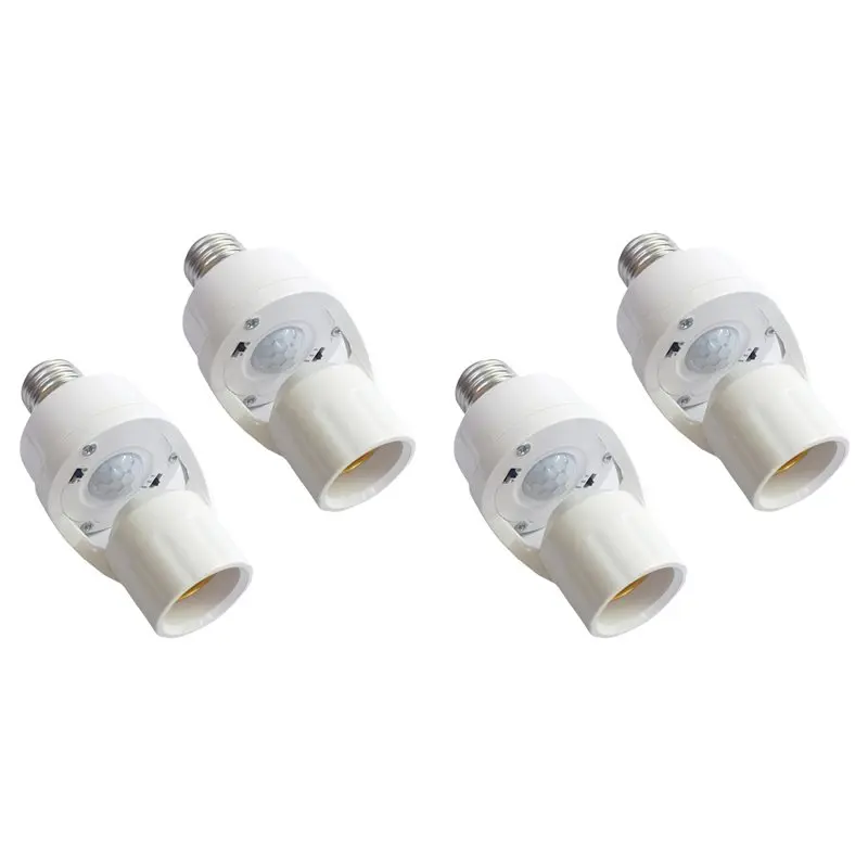 

L60A 4X Умный адаптер для лампы E27 с датчиком движения PIR, автоматическим включением/выключением, радарной индукцией и регулируемым инфракрасным датчиком