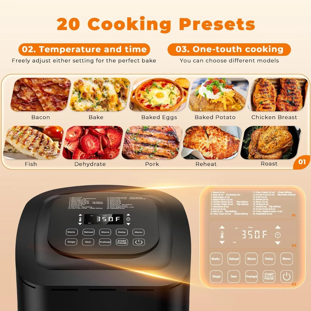 Nuwave Brio 10-in-1 Air Fryer 7.25 Quart, Patented Linear T Thermal Technology, Dishwasher Safe, Black