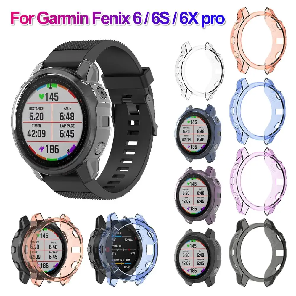 Bracelet Protector Shell TPU Watch Case Bumper Frame Protective Cover Clear For Garmin Fenix 6 6S 6X Pro