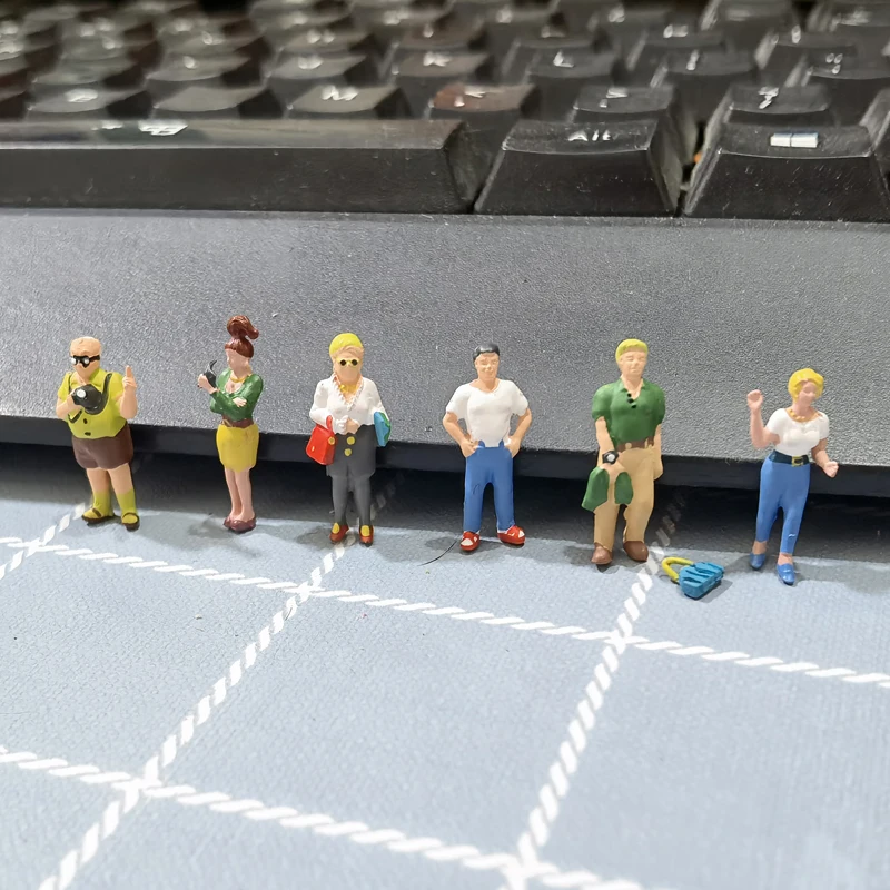 1/87 스케일 여행자 모델 미니어처 인형 장난감 키트 여행 캐릭터 모델 호 스케일 모델 기차 모래 테이블 레이아웃