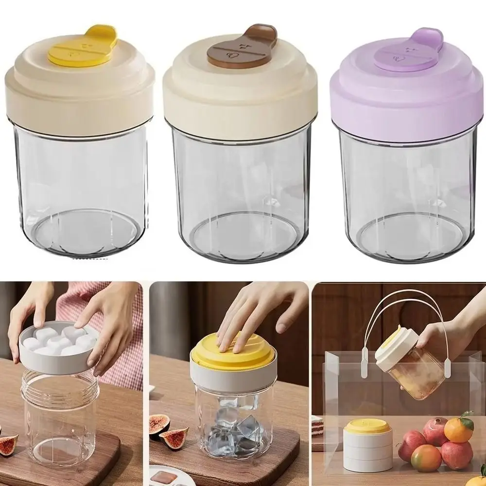 

DIY Portable Ice Maker Coffee Cup with Sealing Lid Press Type Ice Tray Mold Water Cup 400ml Plastic Ice Cube Cup Easy To Release