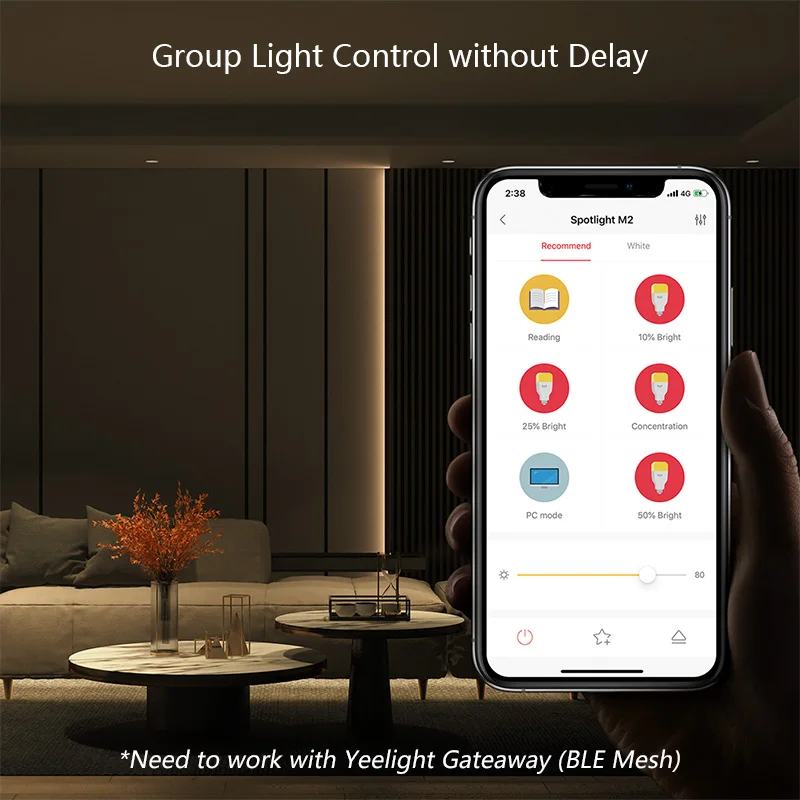 Yeelight Smart Downlight Spotlight M2 Bluetooth Mesh APP Remote Control 2700-6500K Low Consumption Work Mijia APP Apple HomeKit