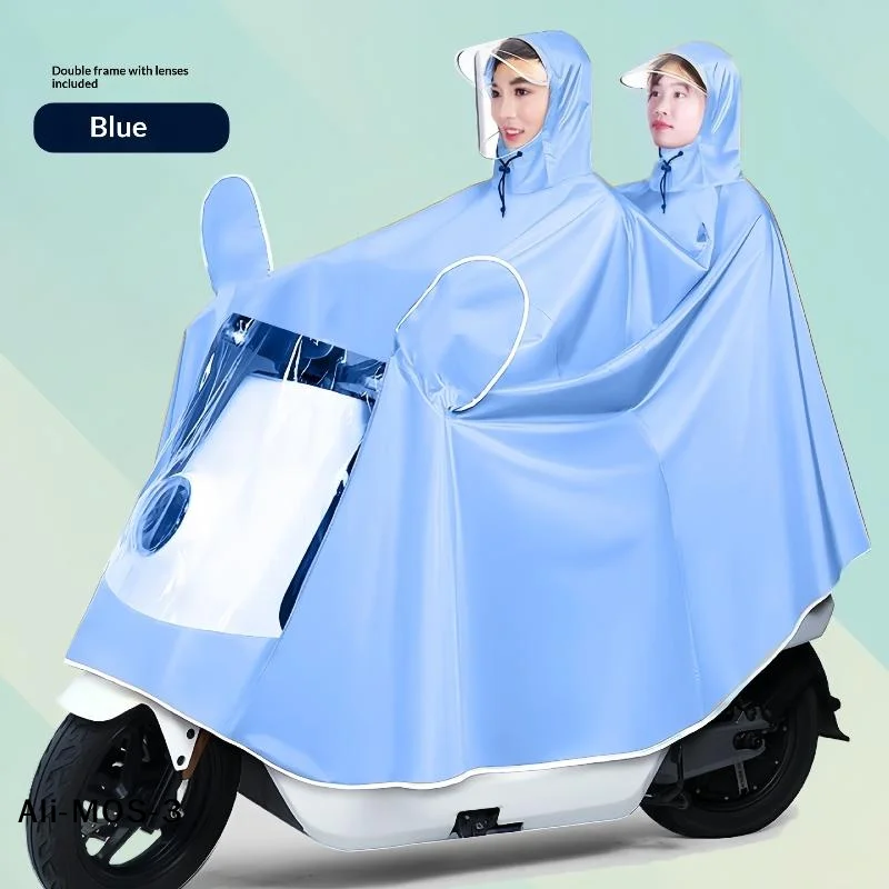 

【P】Motorcycle-Specific Full-Coverage Raincoat Double Size Made Of High-Quality Pvc Material With Waterproof Panels Ensures