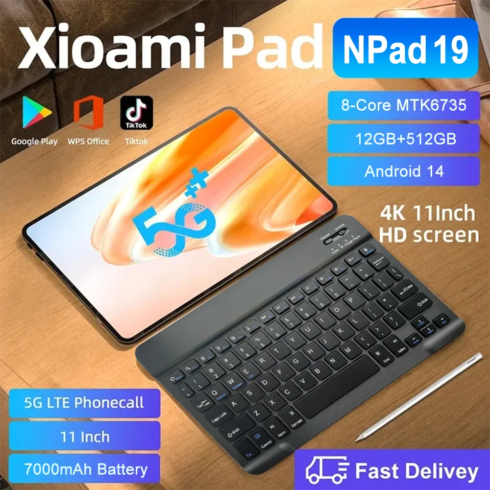 

New 5G Tablet Android 14.0 Brand New 10.1 inch 12GB RAM 512GB ROM Tablet Game Video 7000mAh 8Core WIFI Bluetooth Network Tablet