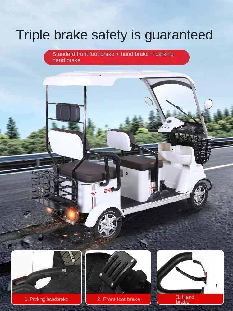 ZL Electric Quadricycle Elderly Scooter Pick-up Children Small Bus Battery Car with Shed