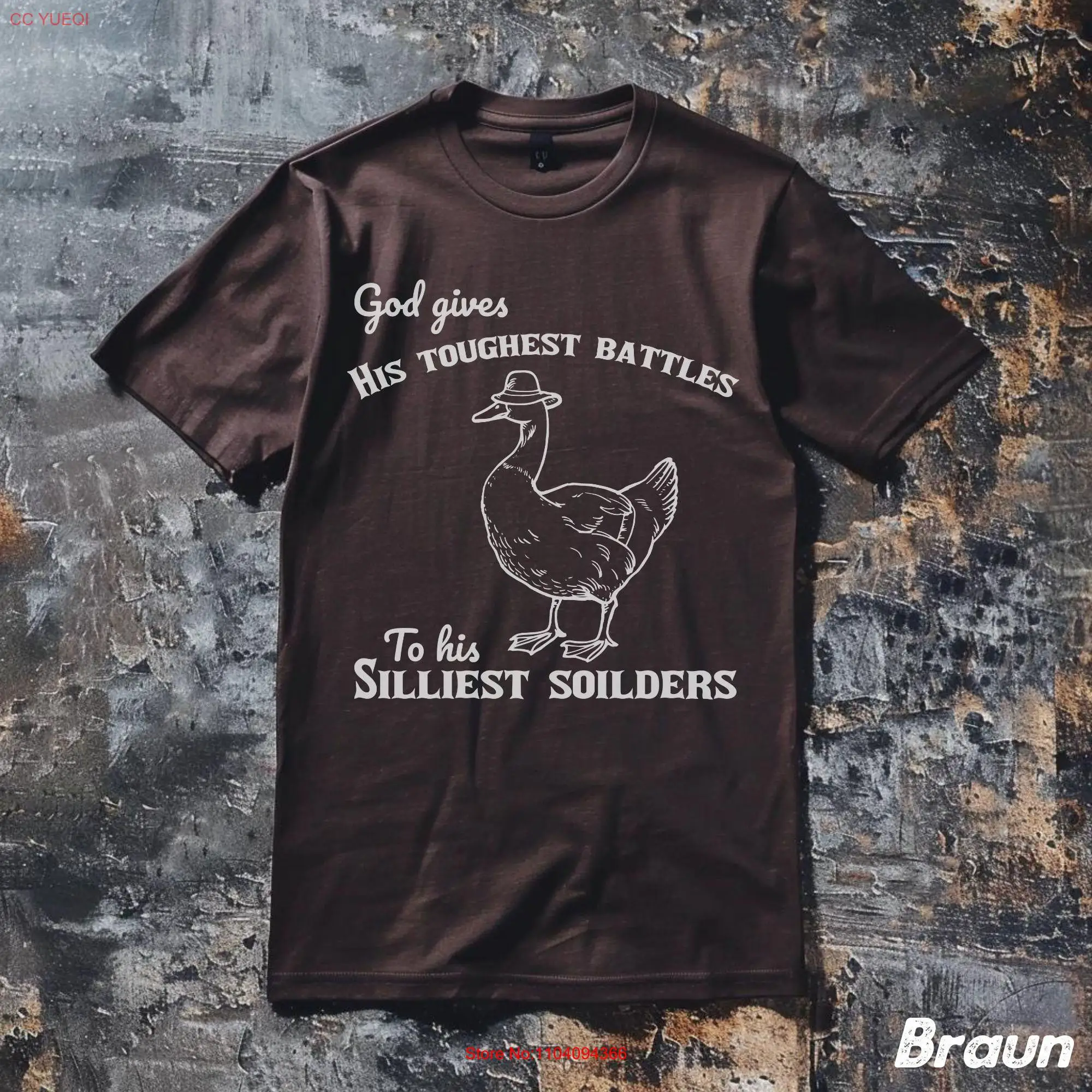 Vintage God Gives His Battles to Silliest Soldiers T Shirt funny sarcastic saying retro 90s gag meme unisex