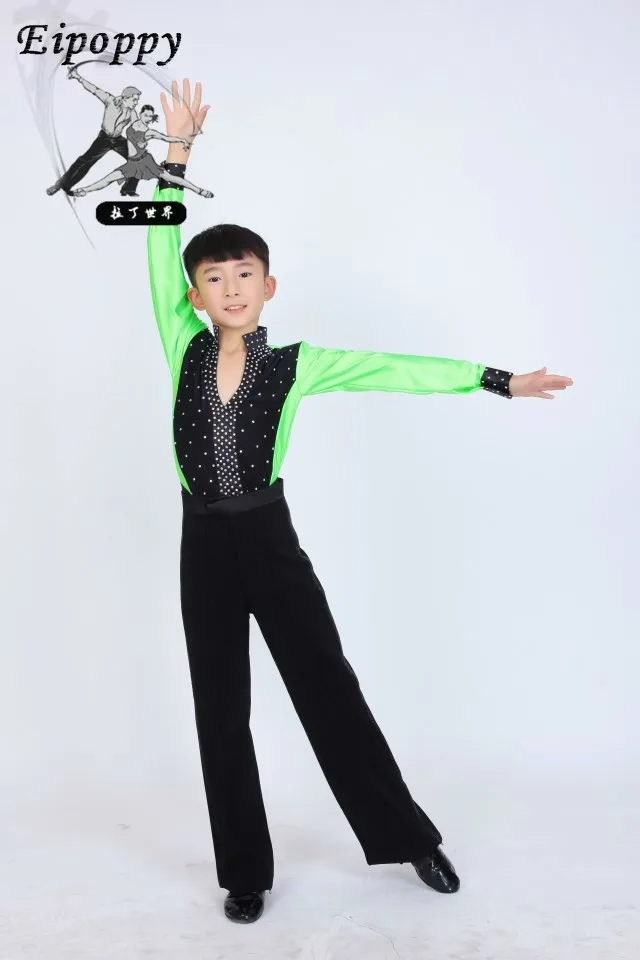 Kostium taneczny łaciński odzież dla dzieci w nowym spektakl taneczny kostiumy do konkursu zimowego dla dzieci chłopcy ćwiczą ubrania