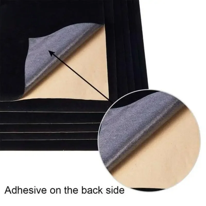 5m/10m/20m*45cm Self Adhesive Nylon Velvet Flocking Fabric Black Velvet Liner Roll for Jewelry Drawers Christmas Decor 0.5mm
