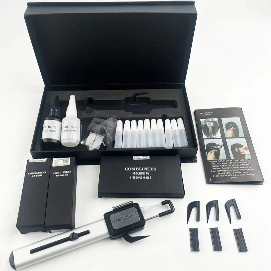 

New Technology Hair Extension Machine White Hair Extension Tools Kit Set with V Light Hair No Contact Extension Glue