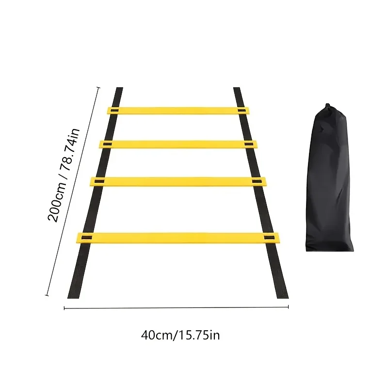 2-meter 4-section, 3-meter 6-section, 4-meter 8-section Agility Ladder, Speed Agility Training Ladder,Jump Step Ladder,Portable