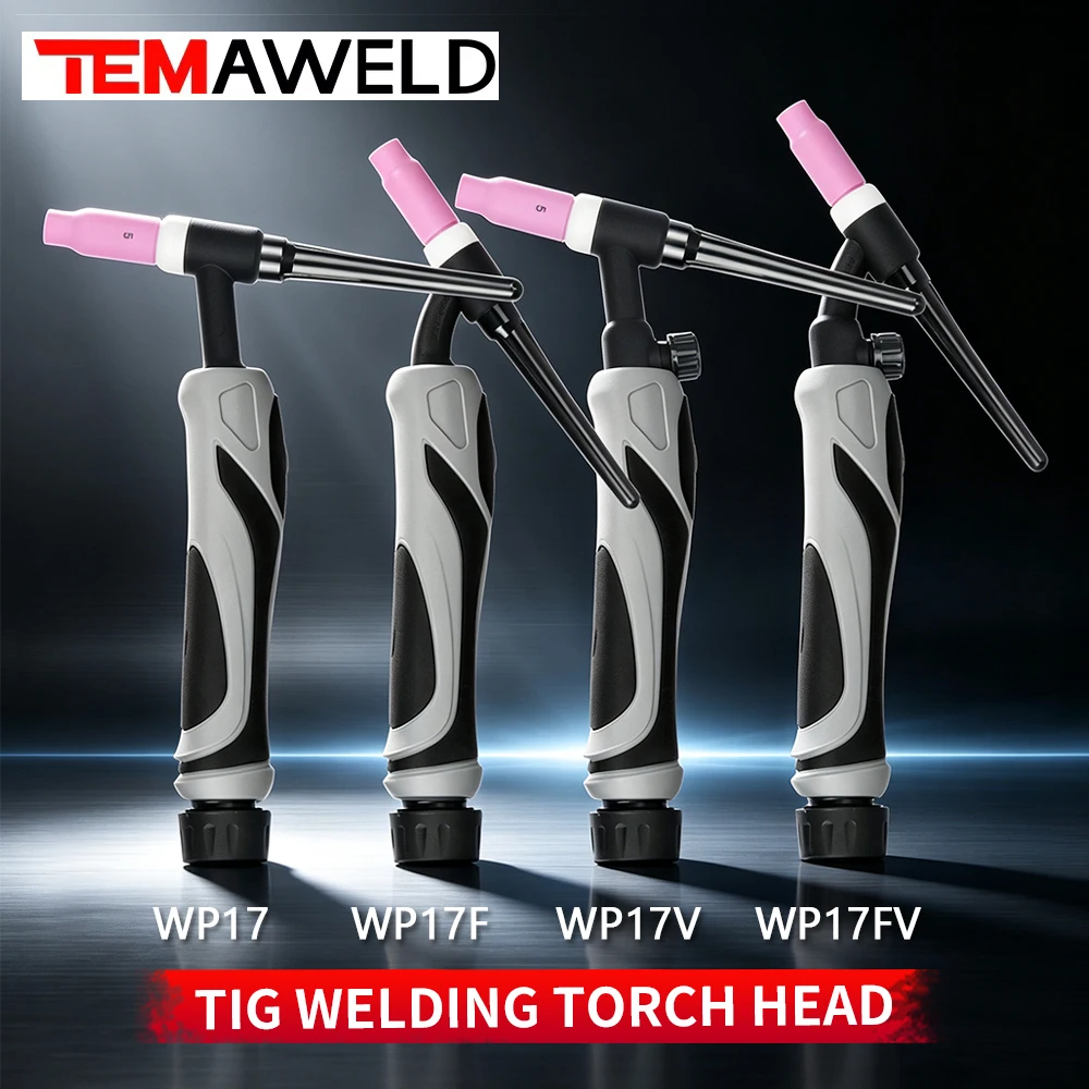 TEMWELD WP17-WP-17FV WP17-WP-17F TIG Torch TAW Air Cooling Flexible Neck Gas Valve WP17 Tig Welding Gun Professional