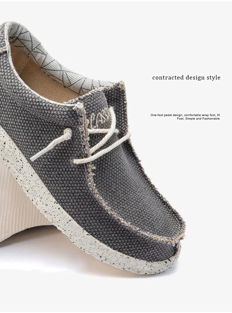 Leichte, bequeme, lässige Slip-On-Loafer aus Canvas für Herren mit weicher Sohle – ideal zum Gehen und Reisen – Detail 6