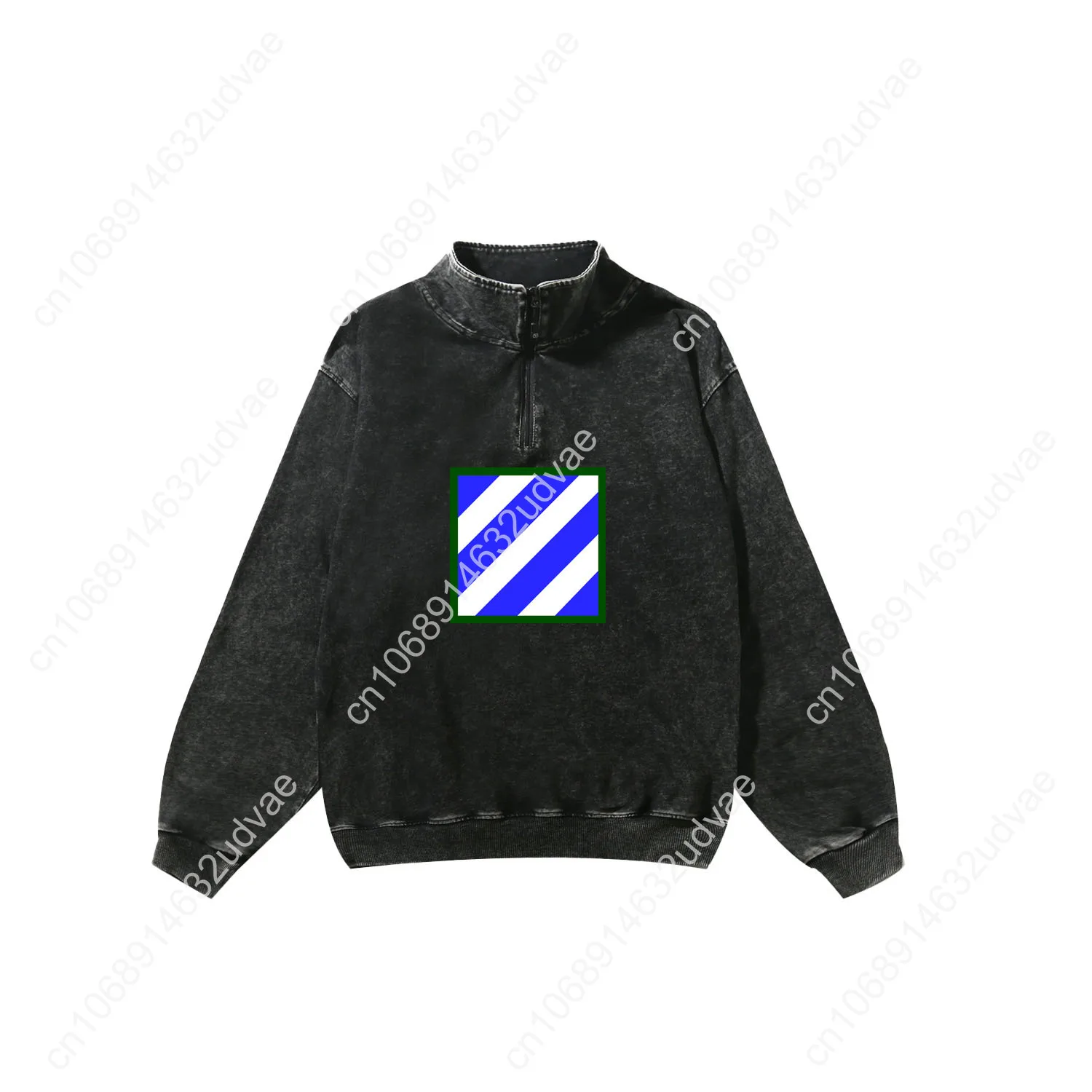 3rd Infantry Division Retro Sweatshirt Man Woman Teenager Vintage Pullover Half Zipper Shirt Photo Custom Made Sleeved Tshirt
