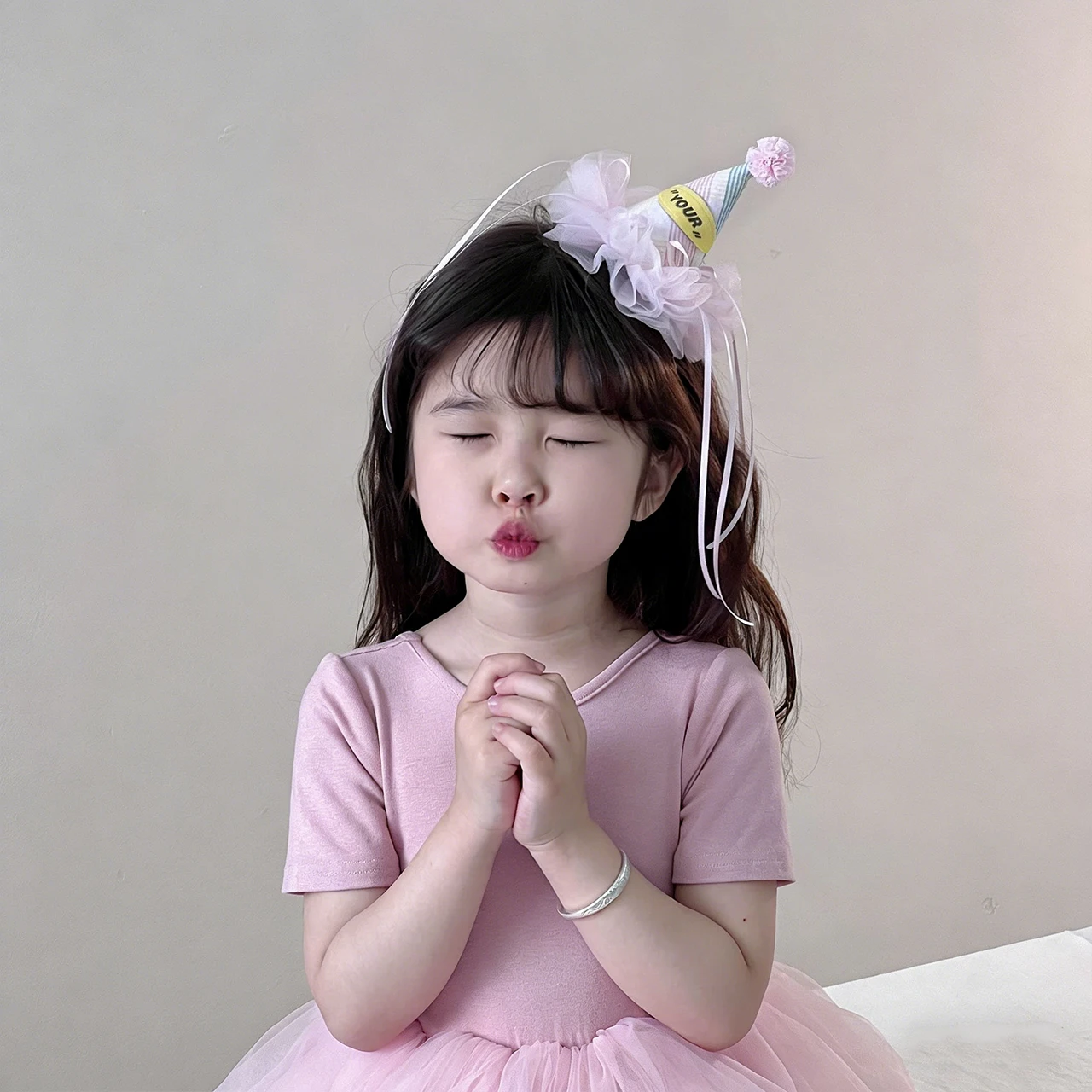 Princess Birthday Hat Hair Clip White Lace Bow Side Clips Blue Star Haipin Kids Barrette Girl Photo Prop Children Hair Accessory