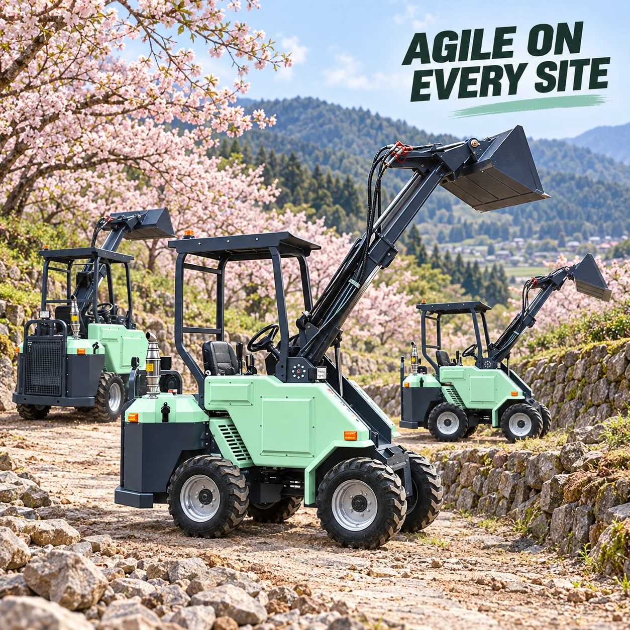 OKL-30 Mini Telescopic Wheel Loader 800kg Compact Hydraulic Front End Loader for Farm Landscaping Construction