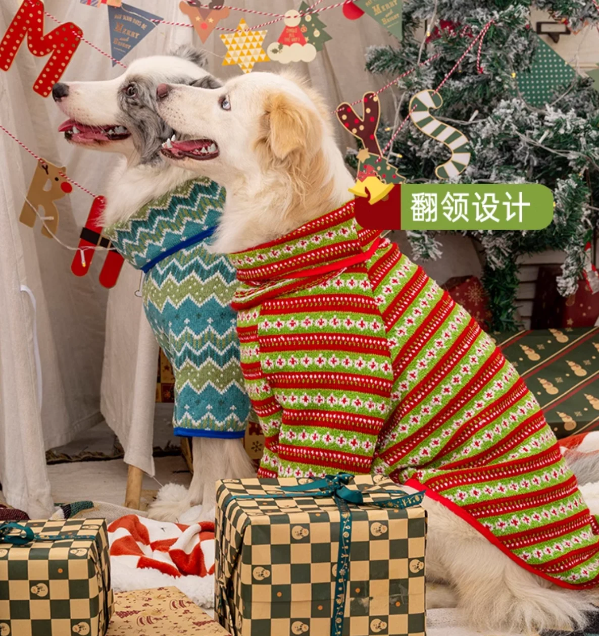 

Christmas Knitted Sweater for Pets, Cat and Dog Clothes, Fall and Winter