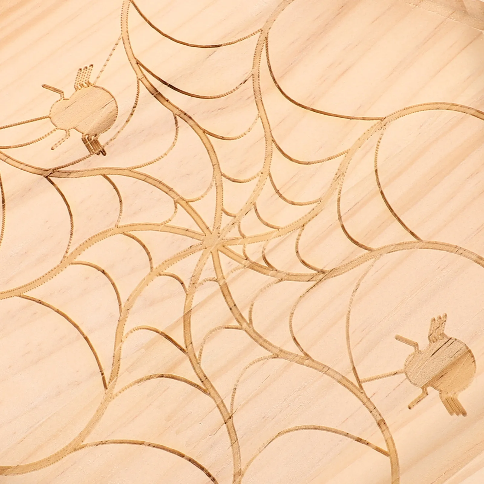 Handcrafted Halloween Spider Web Wood Plate Reusable Perfect for Parties and Events Halloween Serving Plate
