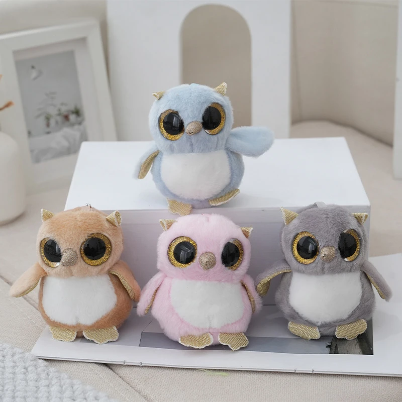 Cartoon Cute Stuffed Animal Owl Plush Toys Pendants Keychain Backpack Hanging Ornaments