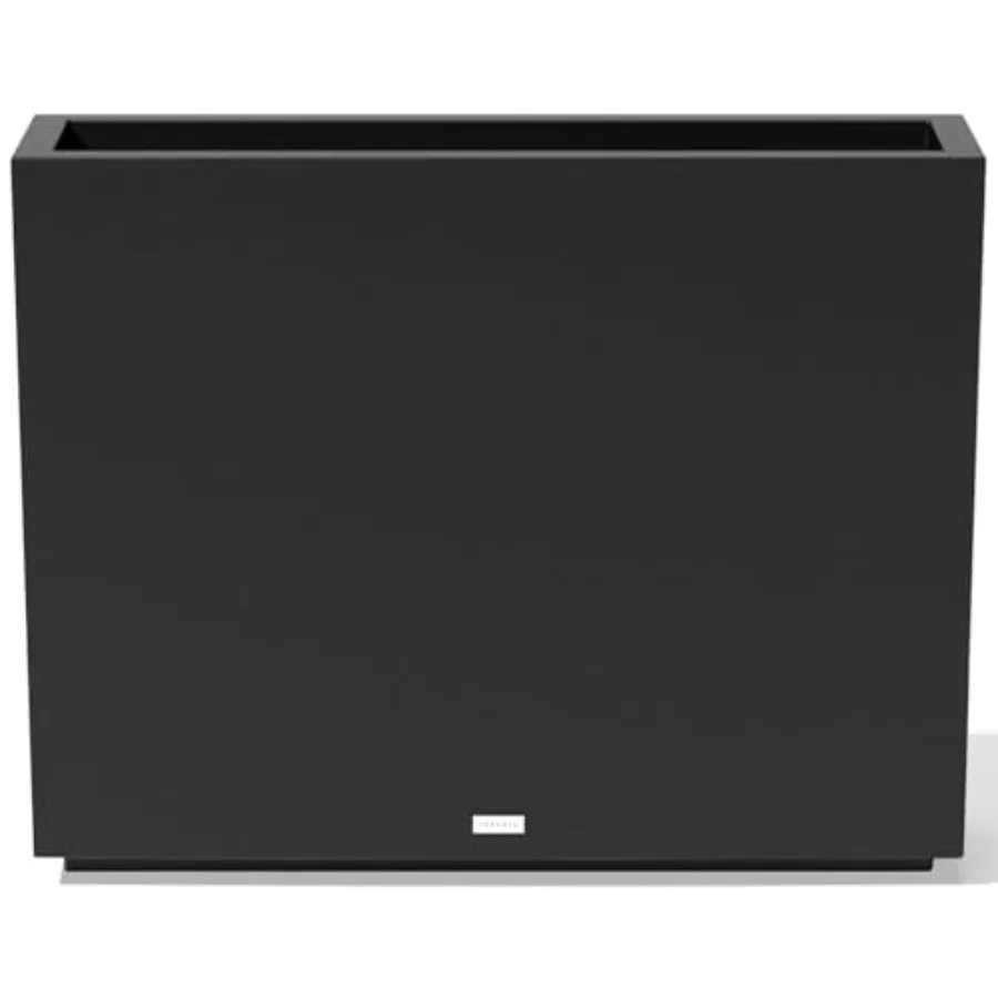 

Высокий прямоугольный пластиковый кашпо для дома и улицы, для патио и веранды, всепогодный, прочный, со съемным вкладышем-ведром, современный дизайн