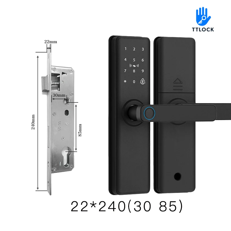 2026 Smart Door Lock With Bluetooth-compatible TTLock APP Digital Electronic Lock Smart Home Wooden Door Lock Fingerprint image 3